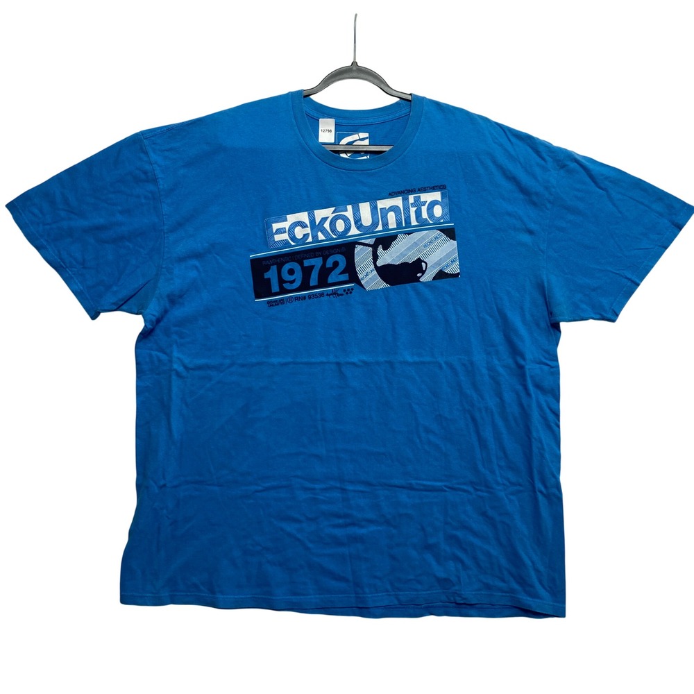 Ecko Unltd T-Shirt Mens 3XL Blue Short Sleeve Graphic Tee Rawthentic 1972